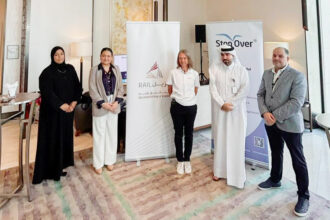 Qatar Rail and Stopover Tourism officials during the event yesterday.