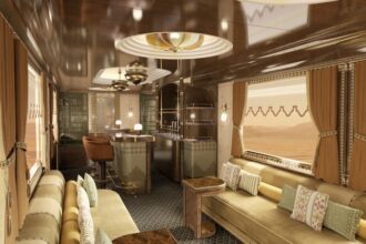 The Middle East’s first super-luxury train will gleam gold